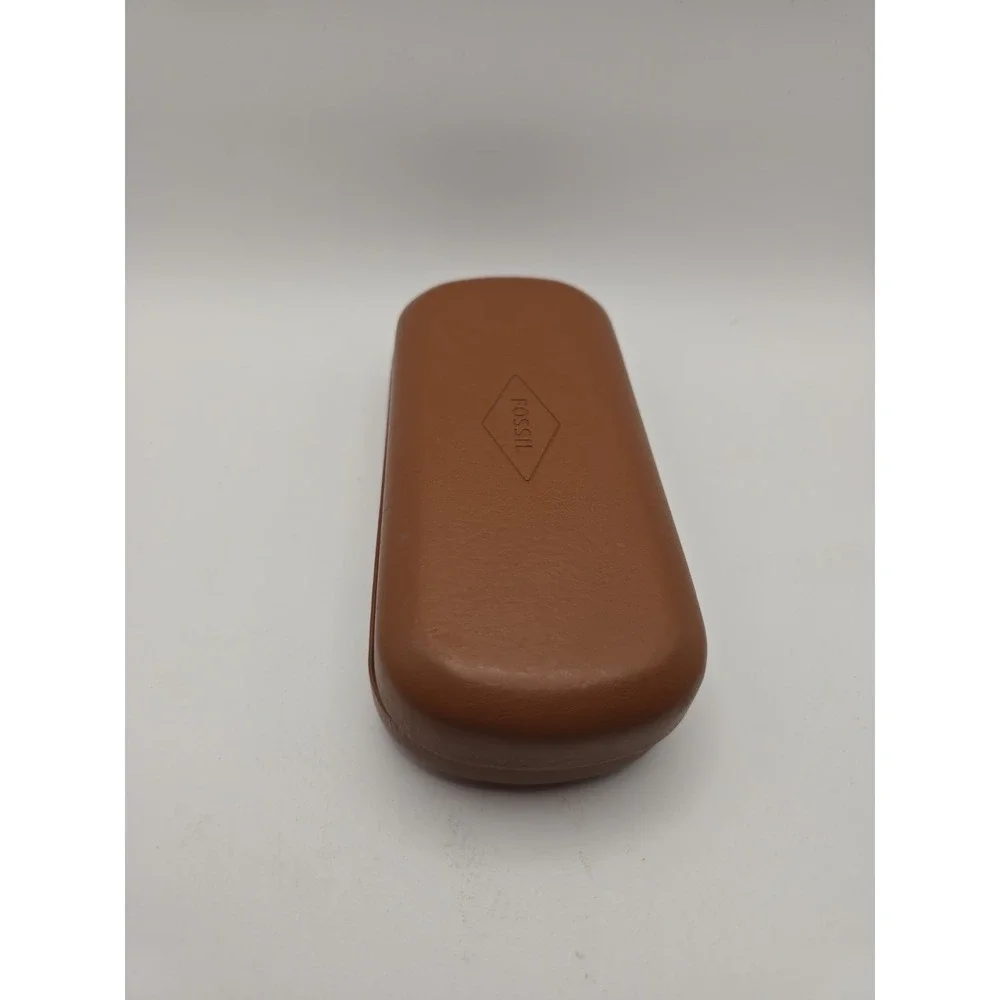 Fossil I Can See Clearly Now Brow. Leather Glasses Case